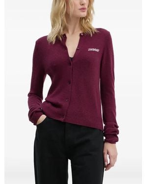 Day Birger et Mikkelsen Logo-Intarsia Cardigan - Purple