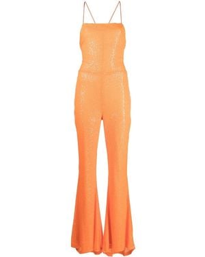 ROTATE BIRGER CHRISTENSEN Sequin-Embellished Jumpsuit - Orange