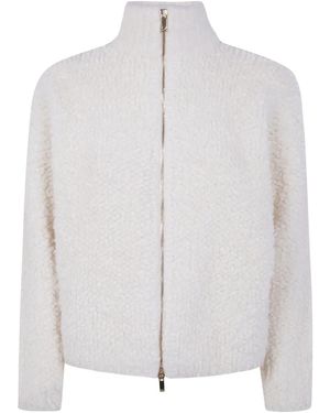 Max Mara Zip-Up Cardigan - White
