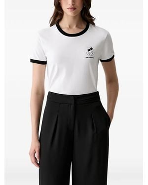KARL LAGERFELD Ikon Regular-Fit T-Shirt - White