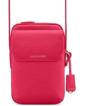 Maison De Sabre Leather Zip Phone Pouch - Pink