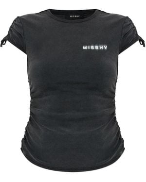 MISBHV T-Shirt mit Kordelzug - Schwarz