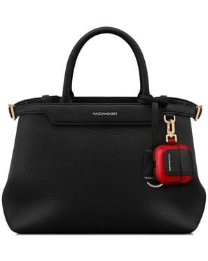 Maison De Sabre Leather Airpods 4 Keyring Case - Black