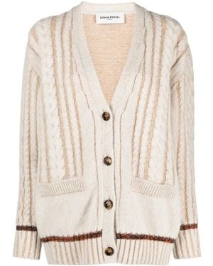 Sonia Rykiel ケーブルニット カーディガン - ナチュラル