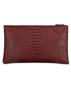 RIVERS Snakeskin-Effect Clutch Bag - Purple