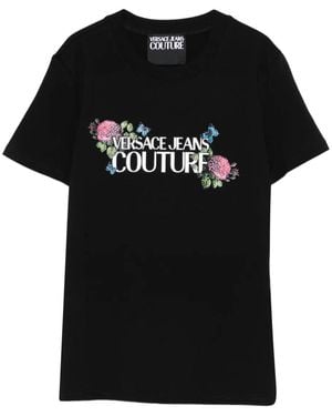 Versace Jeans Couture フローラル Tシャツ - ブラック