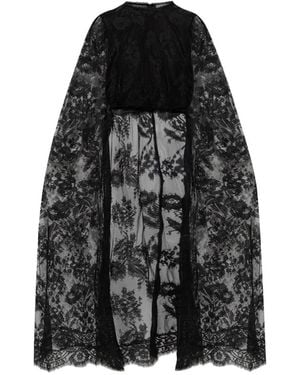 Zimmermann Asymmetric Floral-Lace Top - Black