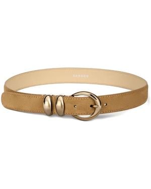 Sandro Buckle Leather Belt - Metallic