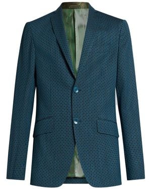 Etro Checked Blazer - Blue