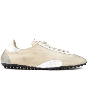 Maison Margiela Vintage-Inspired Ecru Cotton Sneakers - White