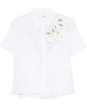 Psophia Floral-Appliqué Shirt - White