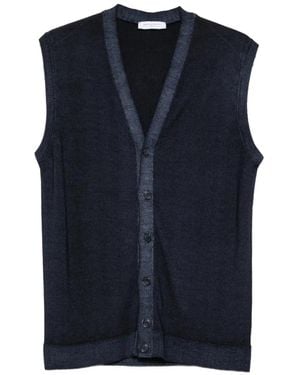 Daniele Fiesoli V-Neck Button-Up Vest - Blue
