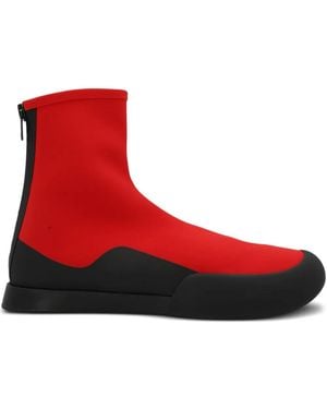 The Row Zip-Up Ankle Boots - Red