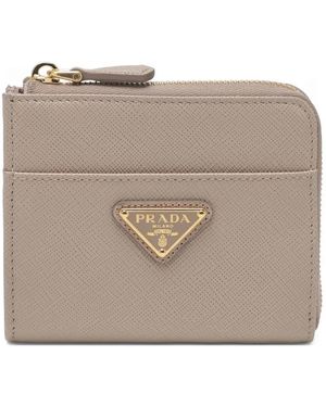Prada Small Zip Wallet - Natural