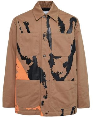 MSGM Printed Shirt Jacket - Brown
