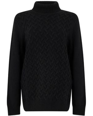 Moorer Absoltr2 Cable-Knit Roll-Neck Sweater - Black
