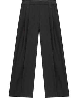 Ganni Pleat-Detail Pants - Black