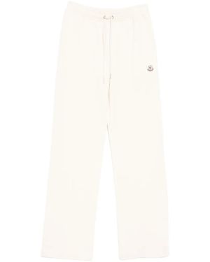 Moncler Logo-Patched Straight-Leg Pants - White