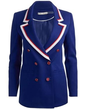 Alice + Olivia Campbell Double-Breasted Blazer - Blue