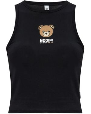 Moschino Bear-Motif Tank Top - Black