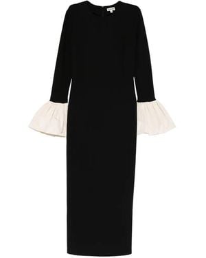 STAUD Hawthorne Ruffled-Cuff Maxi Dress - Black