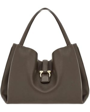 Ferragamo Handtasche Aus Leder - Grau