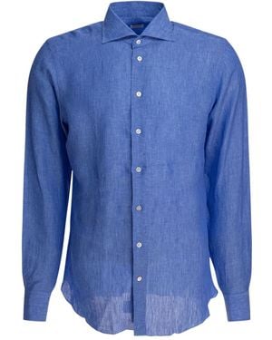 Borriello Long-Sleeve Linen Shirt - Blue