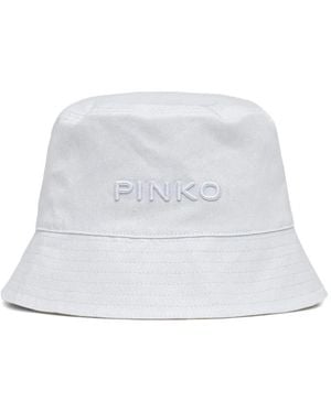 Pinko Embroidered-Logo Bucket Hat - White