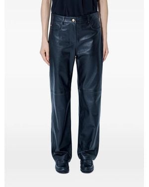 Max Mara Leather Five-Pocket Trousers - Blue