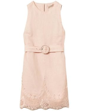 Twinset Lace-Trim Belted Dress - Pink