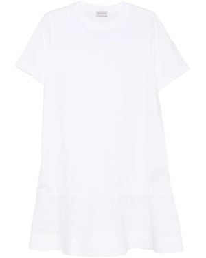 Moncler Ruffled-Hem Mini Dress - White