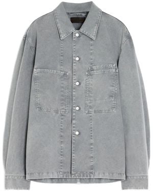 Lemaire Patch-Pocket Denim Overshirt - Grey