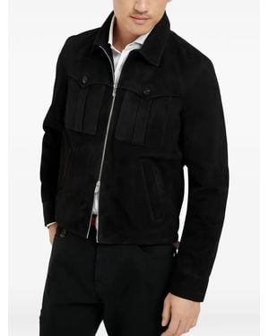 Brunello Cucinelli Suede Trucker Jacket - Black