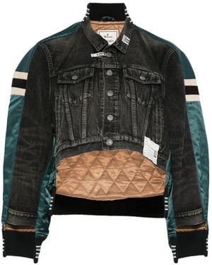 Maison Mihara Yasuhiro Hybrid Denim-Panel Jacket - Black
