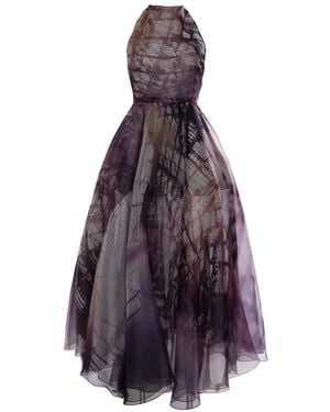 ROKSANDA Nali Abstract-Print Sleeveless Maxi Dress - Purple