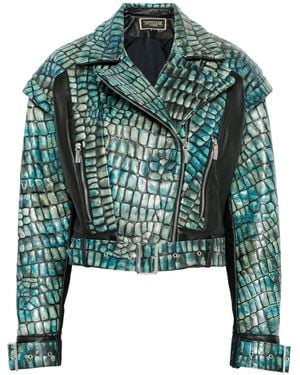 MITILIANE COUTURE Embossed Leather Jacket - Green