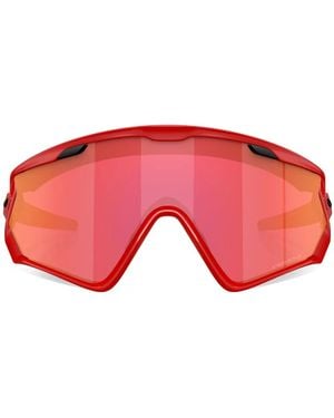 Oakley Wind Jacket 2.0 Goggle-Style Frame Sunglasses - Red