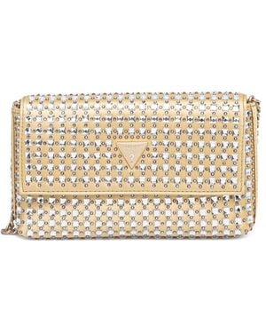 Guess Zaine Rhinestone-Embellished Clutch Bag - Natural