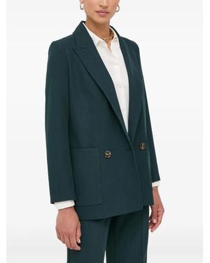 IVY & OAK Double-Breasted Patch-Pocket Blazer - Green