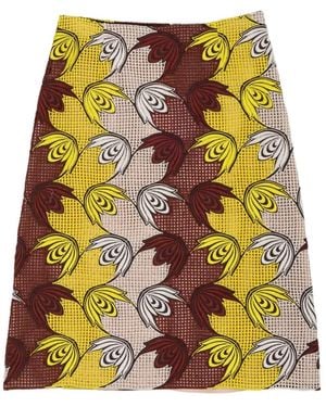 Marni Leaf-Print Skirt - Yellow