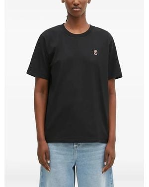 A Bathing Ape Logo-Appliqué T-Shirt - Black