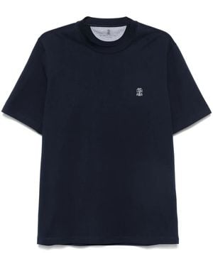 Miu Miu Camiseta con logo bordado - Azul