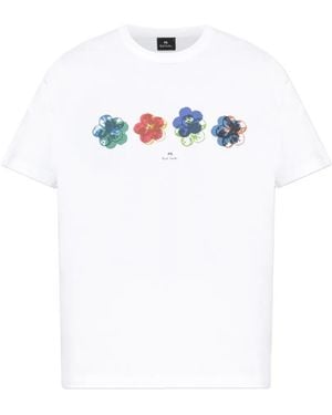 Paul Smith Floral-Motif T-Shirt - White