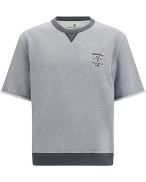 Brunello Cucinelli T-Shirt À Logo Imprimé - Grey