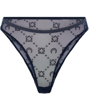 Marine Serre Moonogram Mesh Thong - Grey