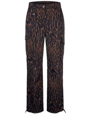 Ganni Pantalon Cargo À Imprimé Léopard - Multicolor
