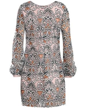 Olympiah Abito Arabesco A Maniche Lunghe - Bianco