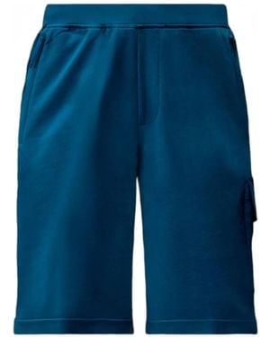 C.P. Company Metropolis Series Stretch Fleece Cargo Sweatshorts - Blue