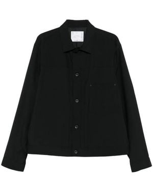 Sacai Button-Fastening Shirt Jacket - Black