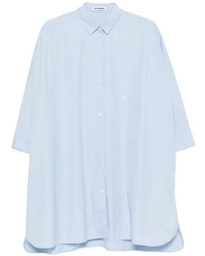 Jil Sander Oversized Curved-Hem Shirt - Blue